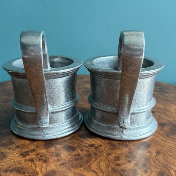 Vintage Wilton RWP Pewter Glass Mug Holder Set of 2 - Picture 5 of 11